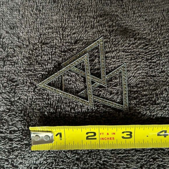 Judith Jack Sterling Silver and Marcasite Pin - Picture 2 of 3